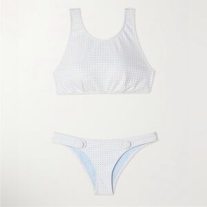 NEW NWT Lisa Marie Fernandez White Button Perforated Bikini